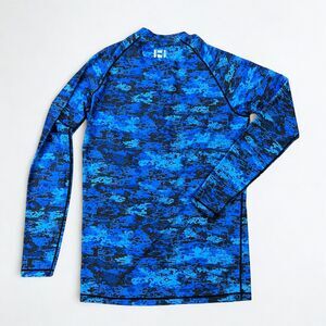 HUGE Sports Compression Shirt Mens Large Long Sleeve Blue Digital Camo